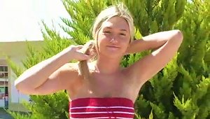 Fun Loving Alison Flashes Her Amazing Tits In