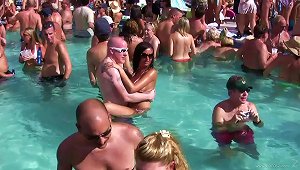 Crazy Pool Party Transforms Into Flasher's Show In Reality Clip
