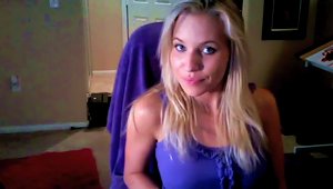 Lovely Blonde Girl Shows Off Her Nice Boobs In Webcam Show