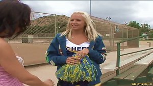 Naughty Cheerleaders Fuck With A Toys In A Kinky Threesome