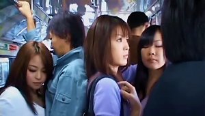 Gorgeous Asian Giving A  In A Crowded Bus