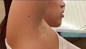 Asian Chick Gets Armpits Licked And Jizzed