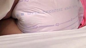 Diaper Girl Sky Wetting Her Diaper While In Bed Porn B5