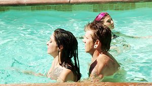 Two Girls And A Guy Have Some Hardcore Fun In The Pool