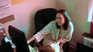 Nerdy Girl In Glasses Watches Porn And Then Gives A Blowjob